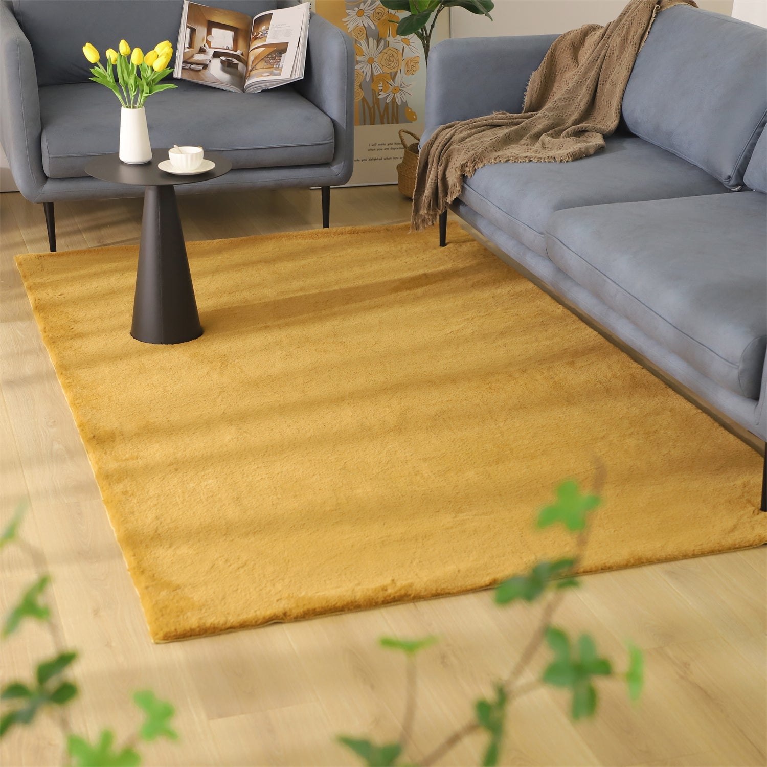 Kasentex Spring Fluffy Elegant Faux Fur Area Rugs, Ultra Soft, Room Decor, Graduation Gifts, Fathers Day Gift, Mom Gift, Easter Gift by Kasentex