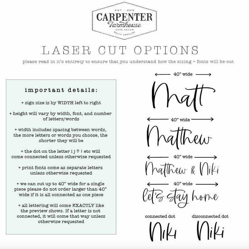 Personalized Custom Name Wood Sign in 27 Fonts by Carpenter Farmhouse