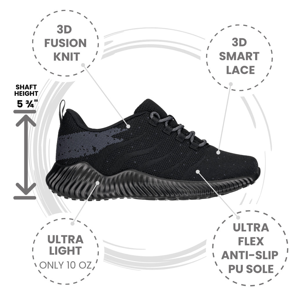CALTO - Q216 - 2.8 Inches Taller (Black/Grey) - Ultra Lightweight by Tallmenshoes.com
