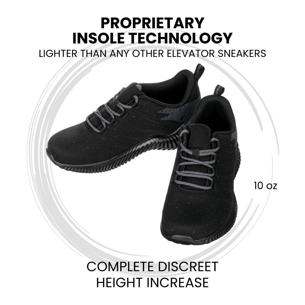 CALTO - Q216 - 2.8 Inches Taller (Black/Grey) - Ultra Lightweight by Tallmenshoes.com