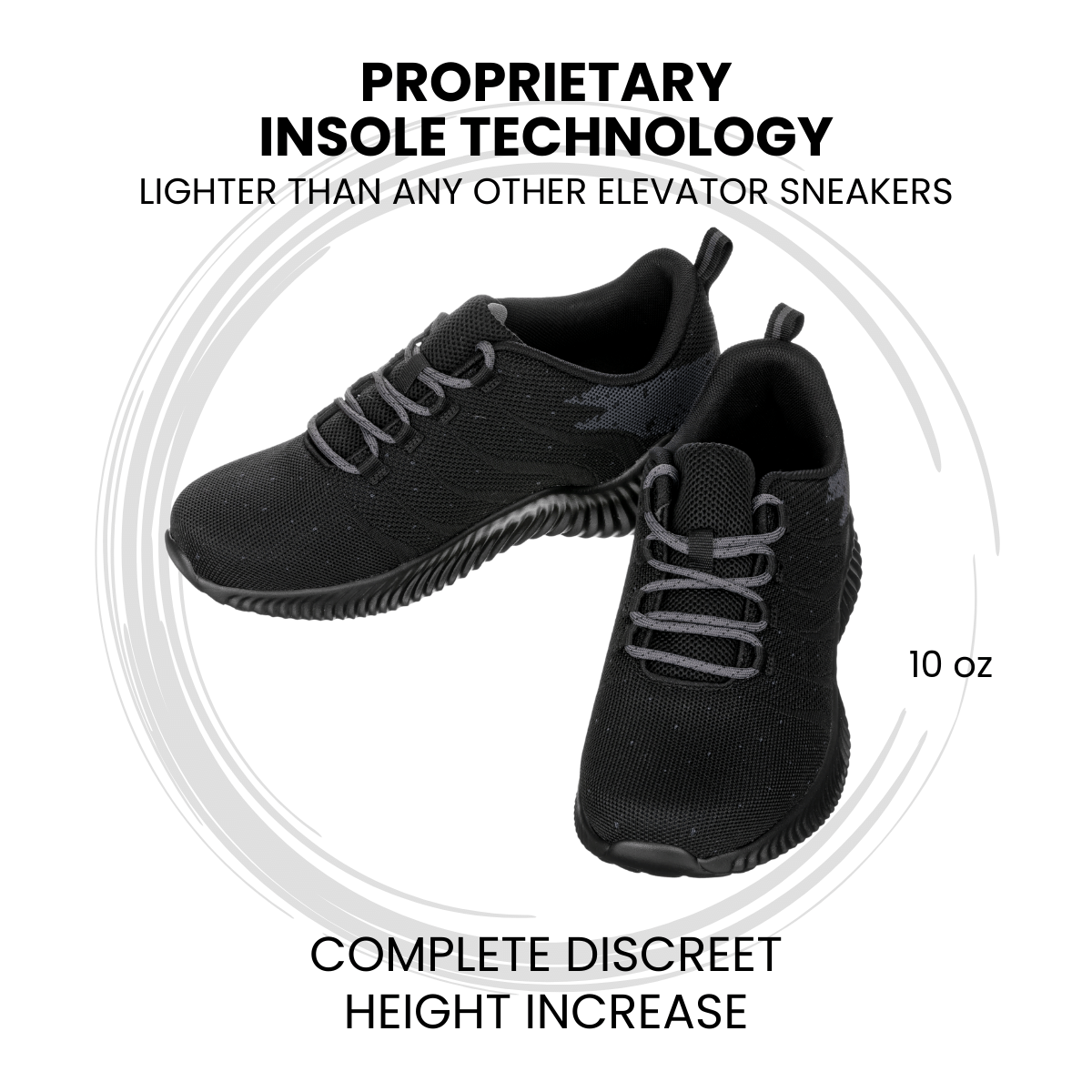 CALTO - Q216 - 2.8 Inches Taller (Black/Grey) - Ultra Lightweight by Tallmenshoes.com