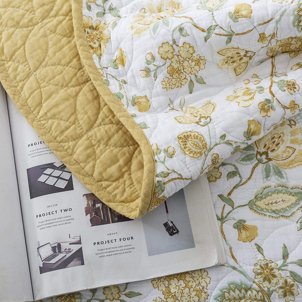 Kasentex 100% Cotton Summer Ultra Soft Floral Design 3 Piece Reversible Bedding Set, Room Decor, Graduation Gifts by Kasentex