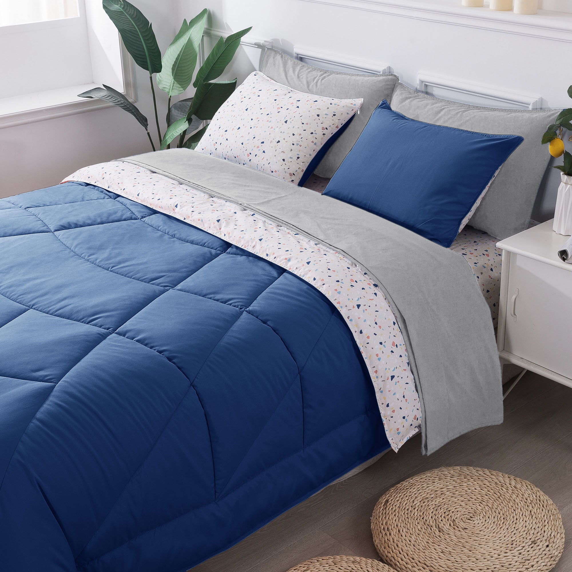 Kasentex Reversible 5 and 7 Piece Ultra Soft Cozy Bed Comforter Sets, Room Decor by Kasentex
