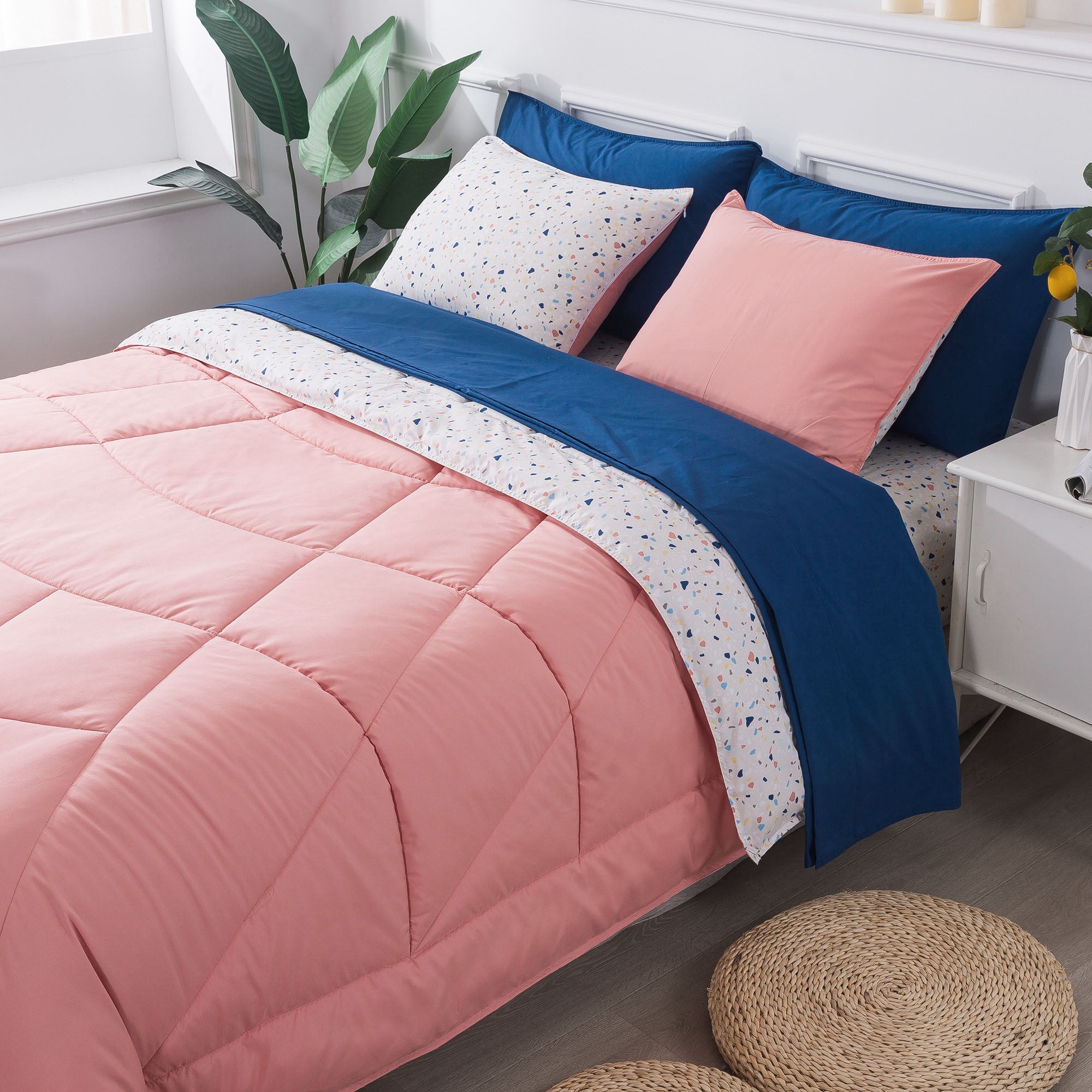 Kasentex Reversible 5 and 7 Piece Ultra Soft Cozy Bed Comforter Sets, Room Decor by Kasentex
