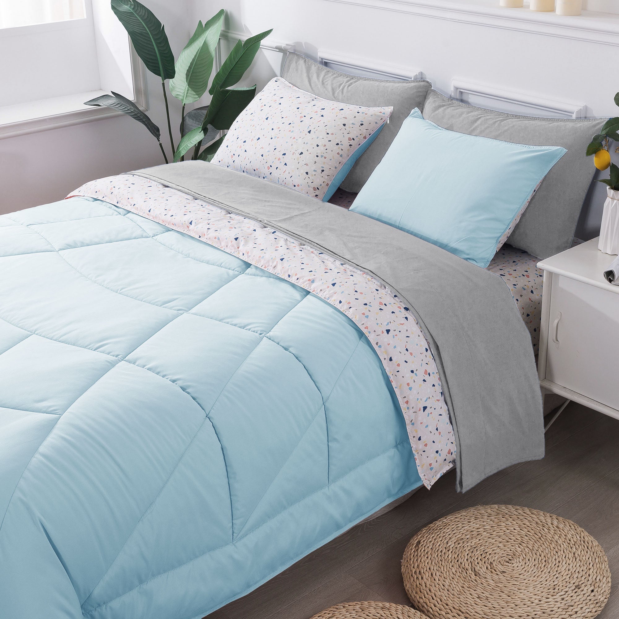 Kasentex Reversible 5 and 7 Piece Ultra Soft Cozy Bed Comforter Sets, Room Decor by Kasentex