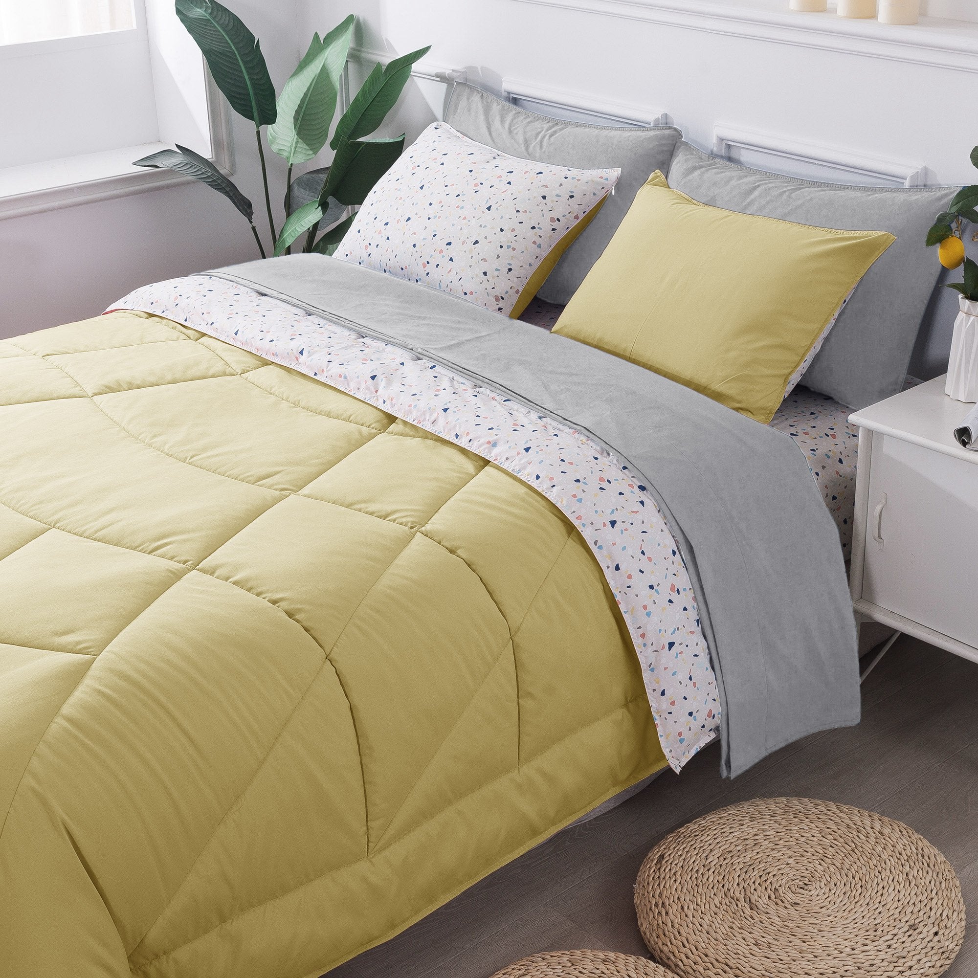 Kasentex Reversible 5 and 7 Piece Ultra Soft Cozy Bed Comforter Sets, Room Decor by Kasentex