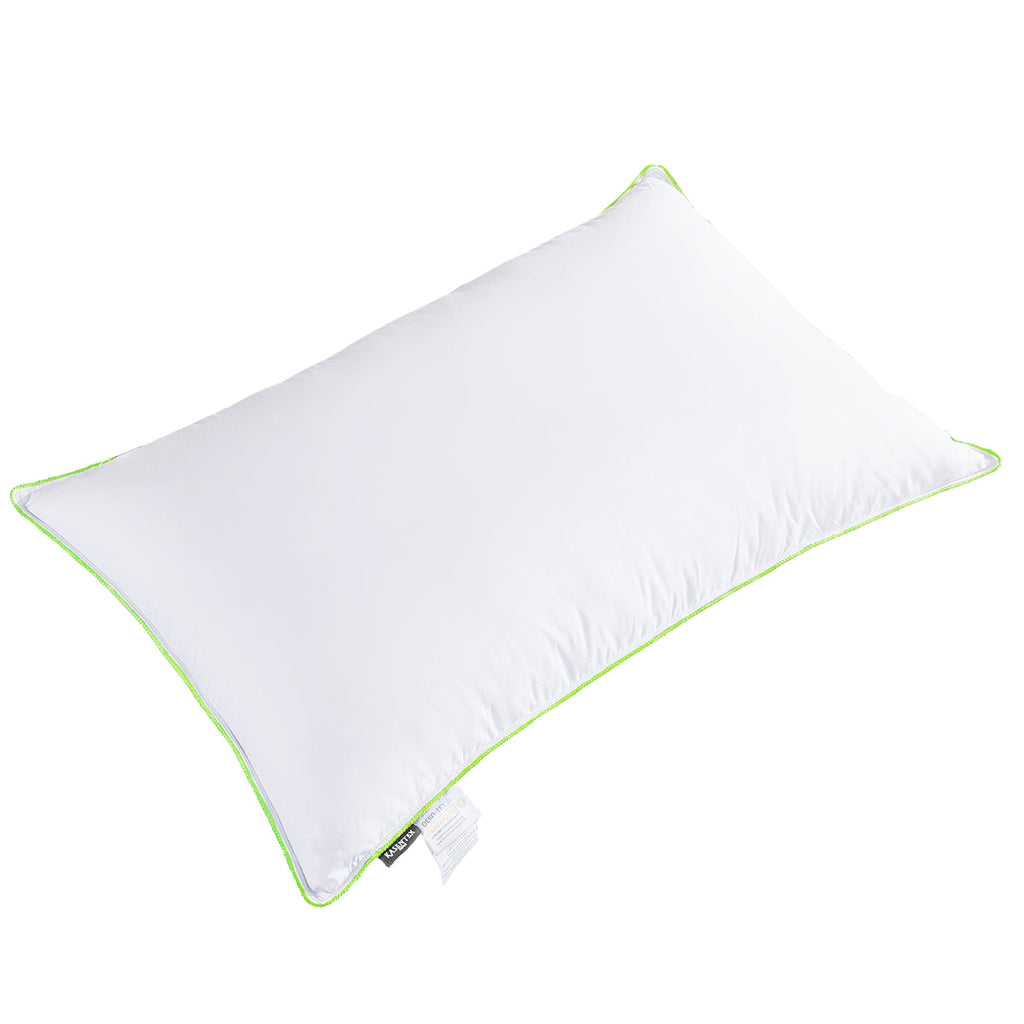 Kasentex Silky Green Piped Edge Goose Down Feather Pillow Set, White by Kasentex