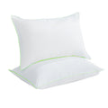 Kasentex Silky Green Piped Edge Goose Down Feather Pillow Set, White by Kasentex