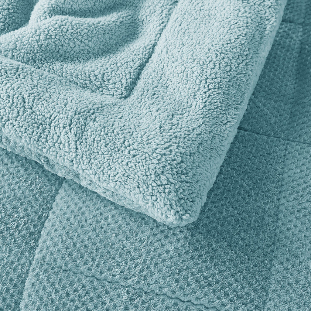 Kasentex Ultra Soft All Season Reversible Plush Sherpa Lined Comforter, Twin, Queen, King by Kasentex