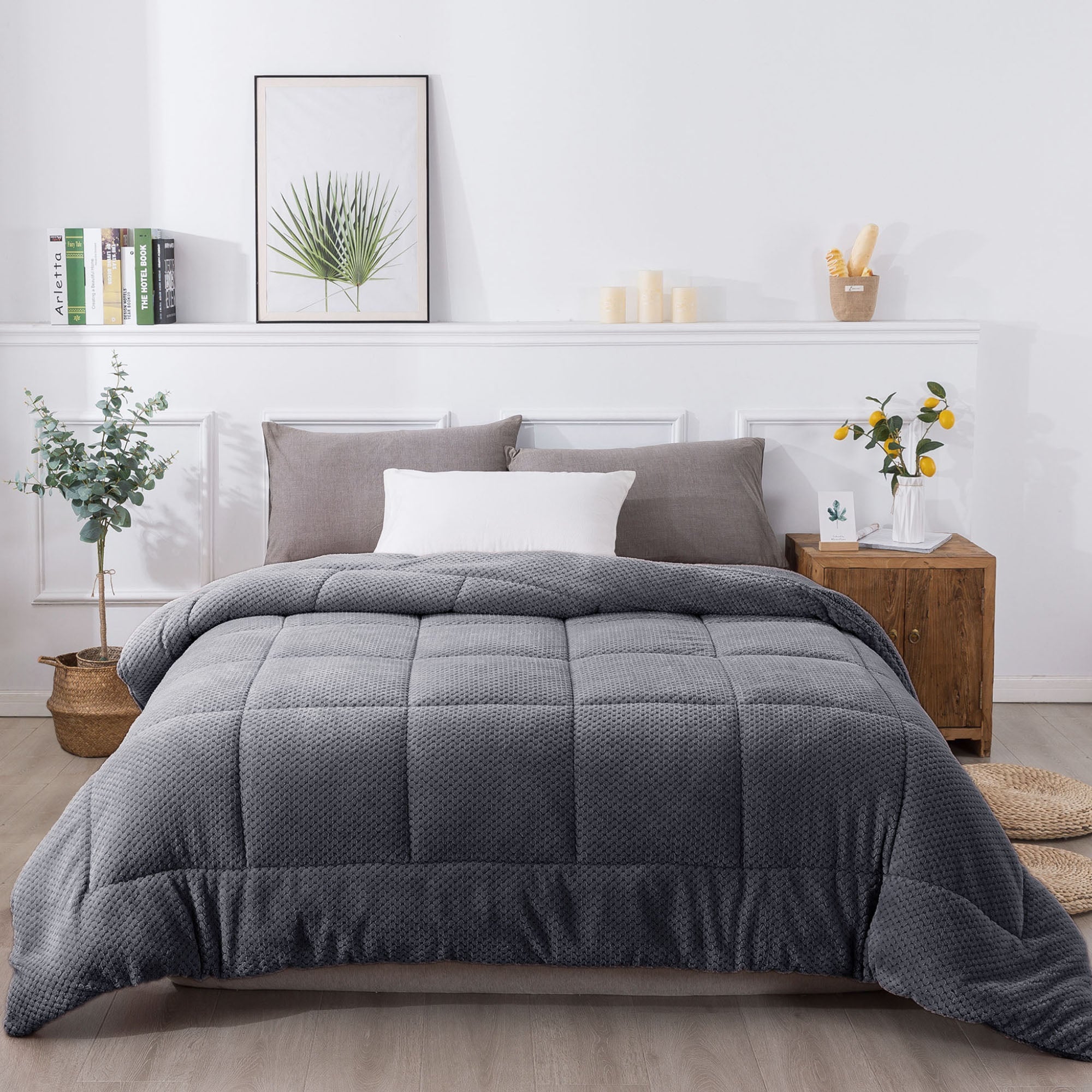 Kasentex Ultra Soft All Season Reversible Plush Sherpa Lined Comforter, Twin, Queen, King by Kasentex