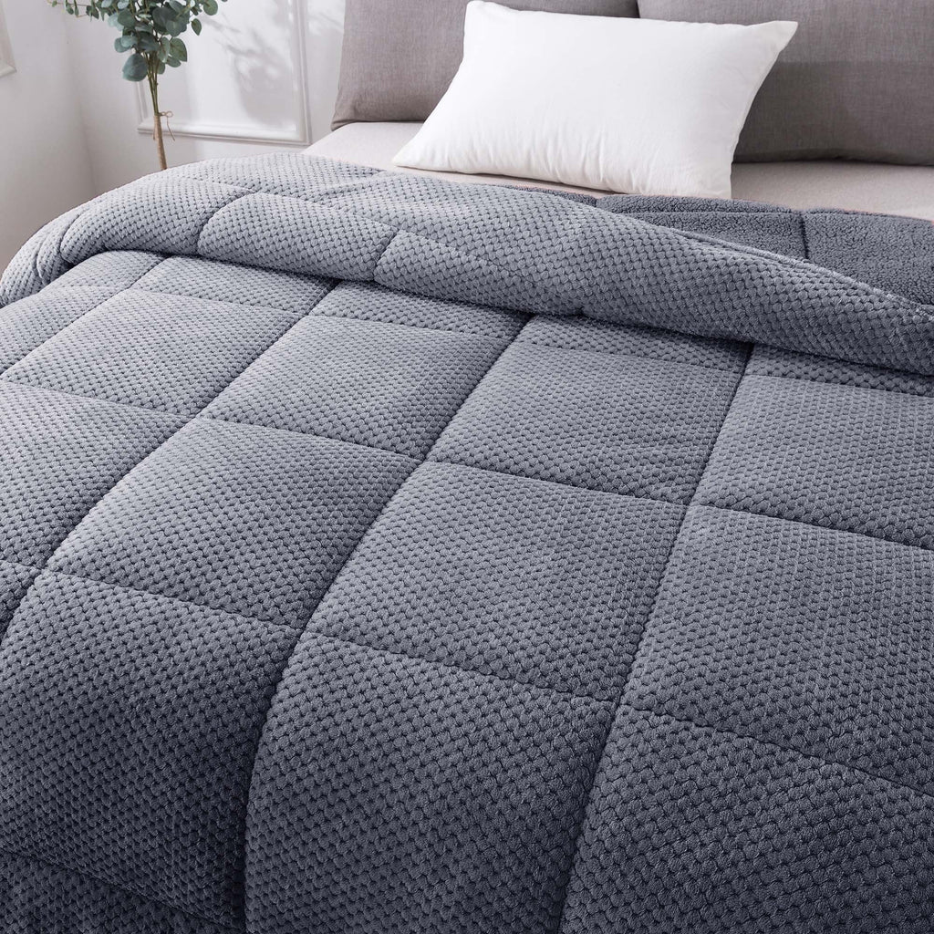 Kasentex Ultra Soft All Season Reversible Plush Sherpa Lined Comforter, Twin, Queen, King by Kasentex