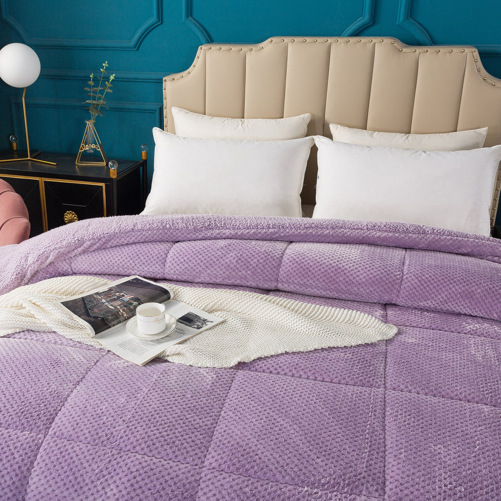 Kasentex Ultra Soft All Season Reversible Plush Sherpa Lined Comforter, Twin, Queen, King by Kasentex