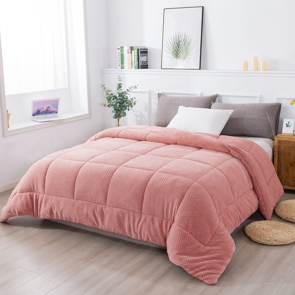 Kasentex Ultra Soft All Season Reversible Plush Sherpa Lined Comforter, Twin, Queen, King by Kasentex