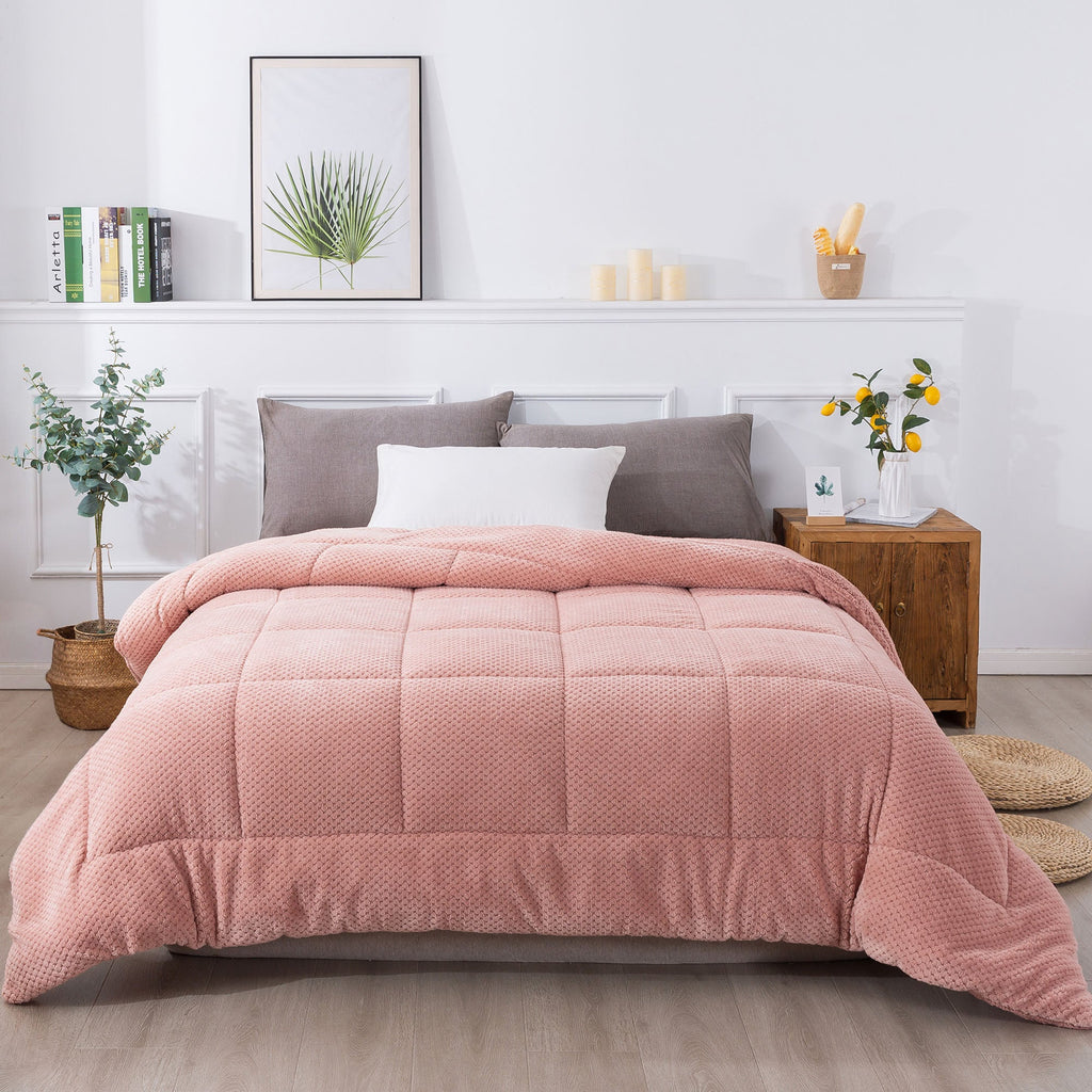 Kasentex Ultra Soft All Season Reversible Plush Sherpa Lined Comforter, Twin, Queen, King by Kasentex