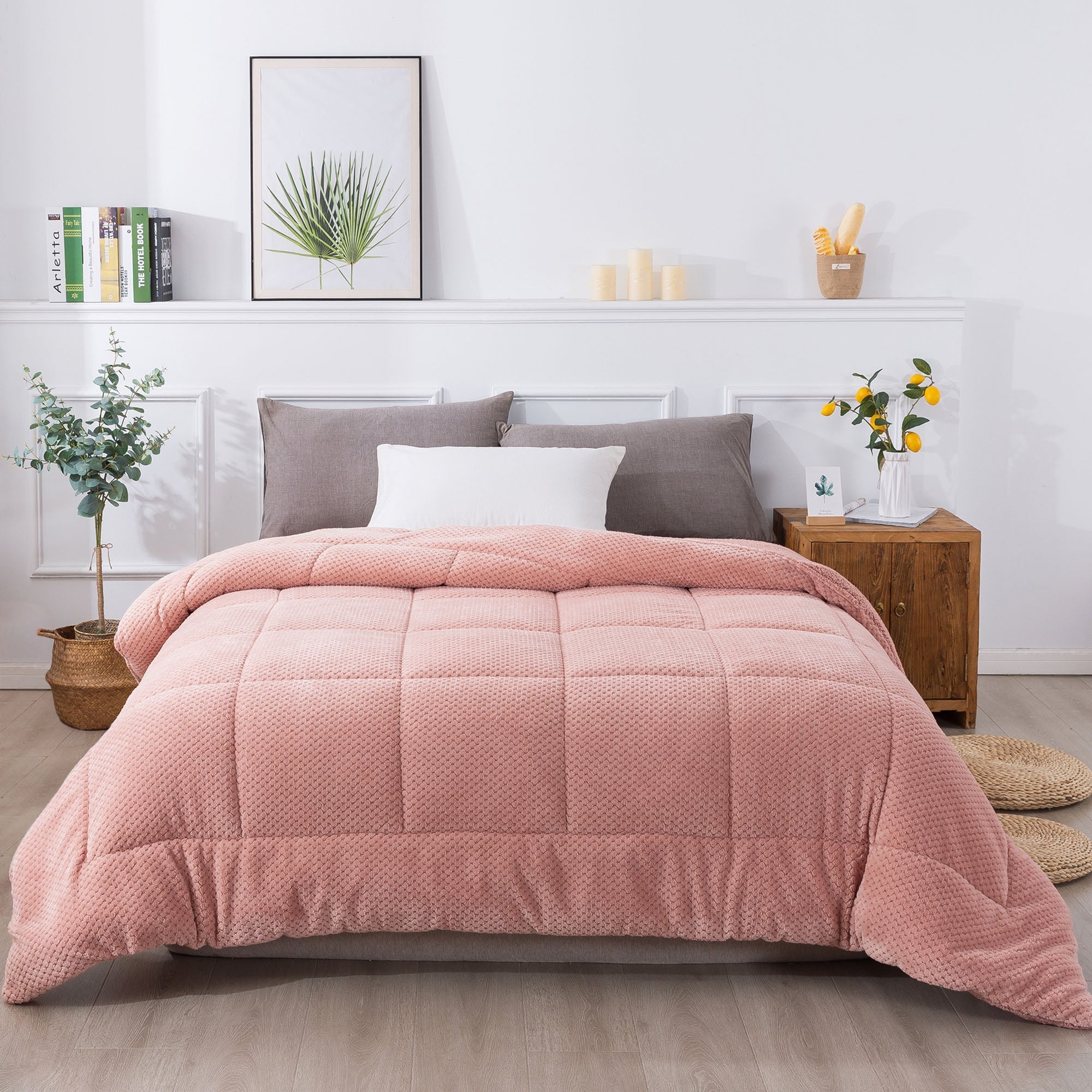Kasentex Ultra Soft All Season Reversible Plush Sherpa Lined Comforter, Twin, Queen, King by Kasentex