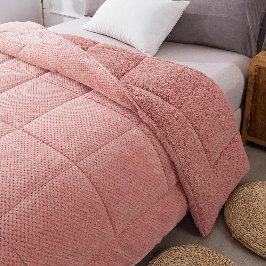 Kasentex Ultra Soft All Season Reversible Plush Sherpa Lined Comforter, Twin, Queen, King by Kasentex