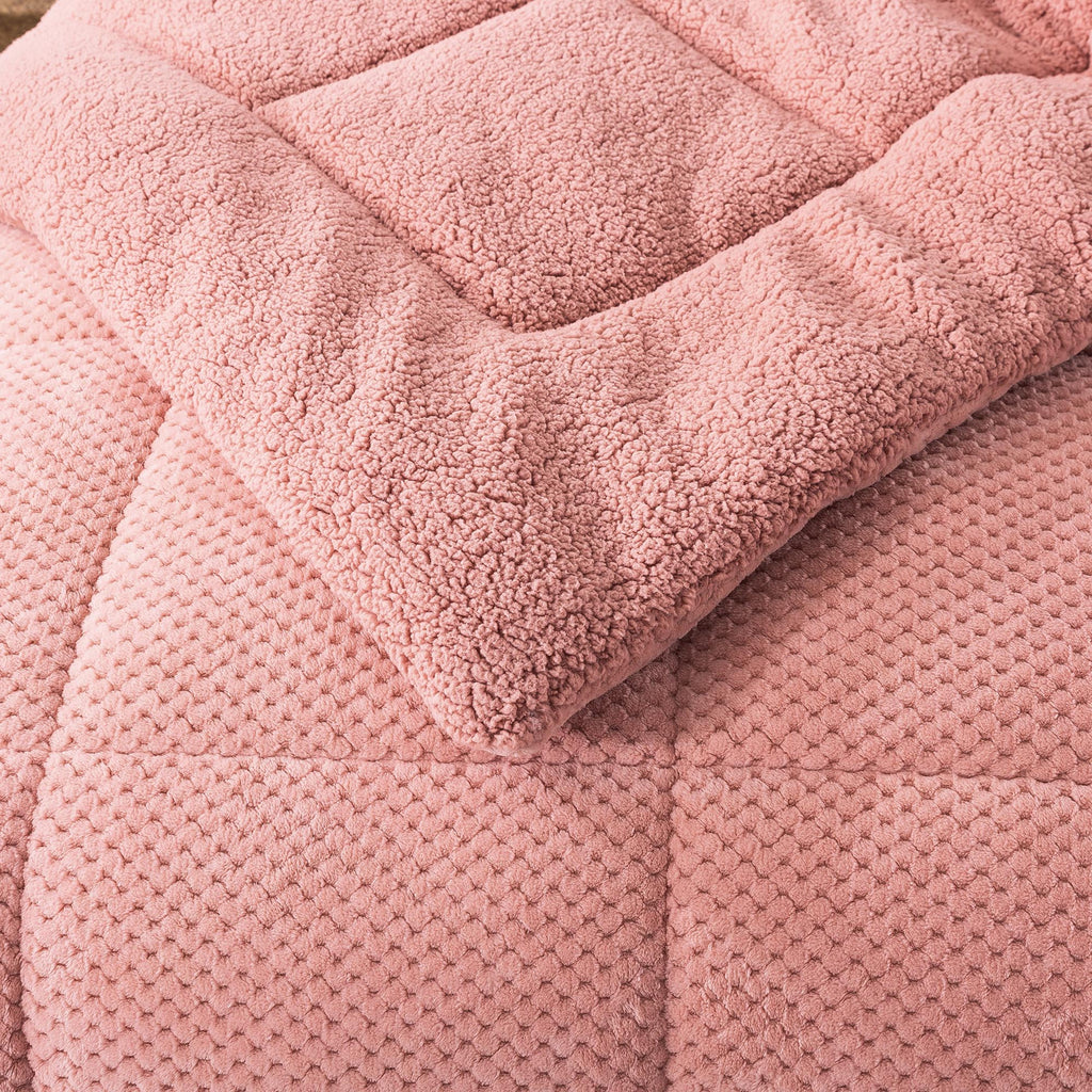Kasentex Ultra Soft All Season Reversible Plush Sherpa Lined Comforter, Twin, Queen, King by Kasentex