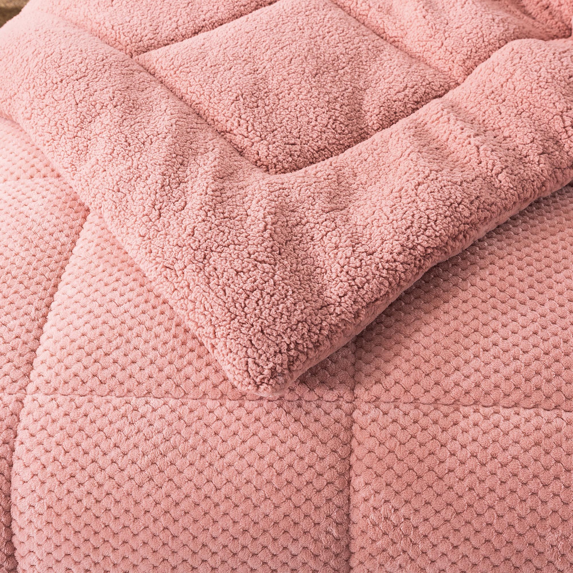 Kasentex Ultra Soft All Season Reversible Plush Sherpa Lined Comforter, Twin, Queen, King by Kasentex