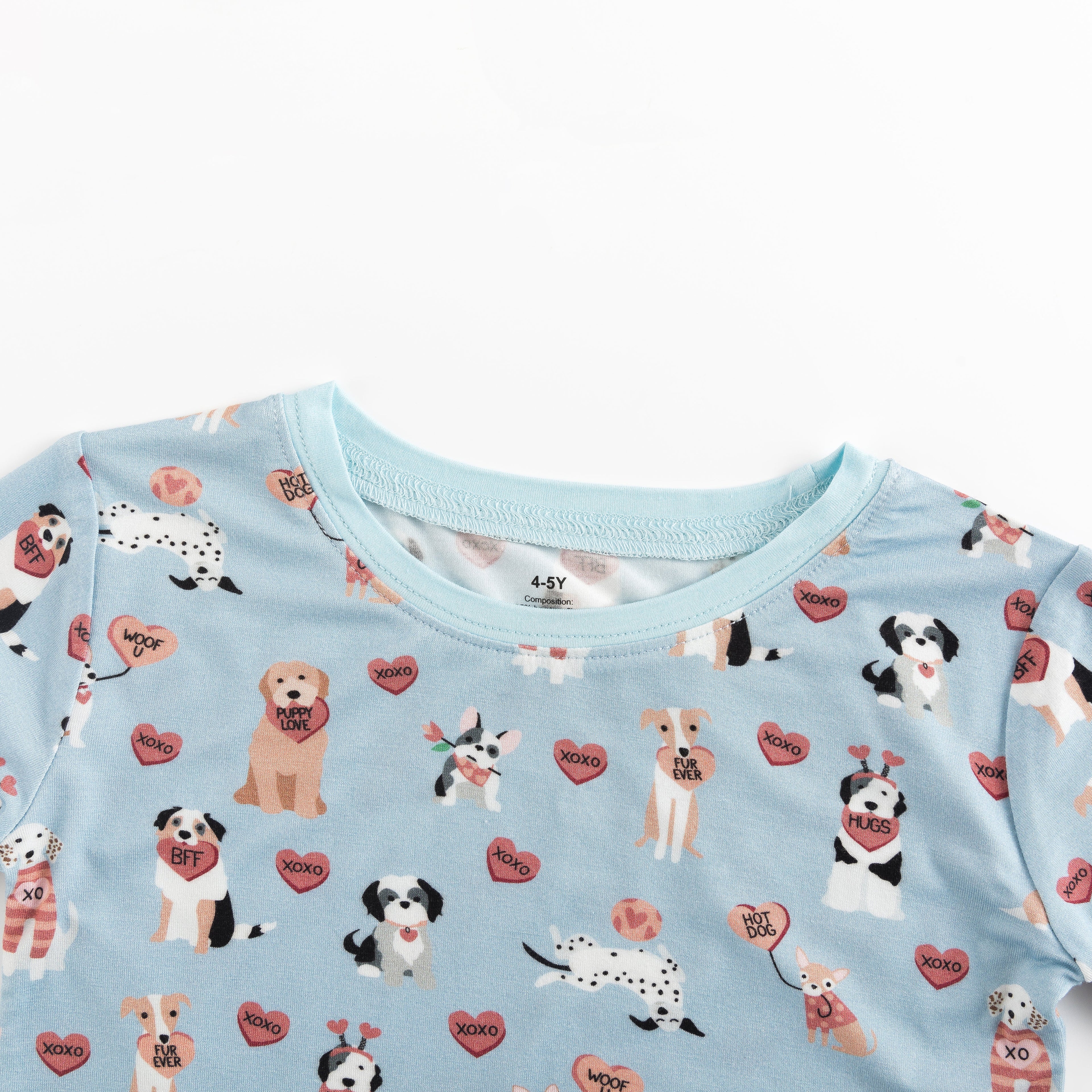 Pups & Kisses (Long Sleeve PJ) - Blue by Dreamlet