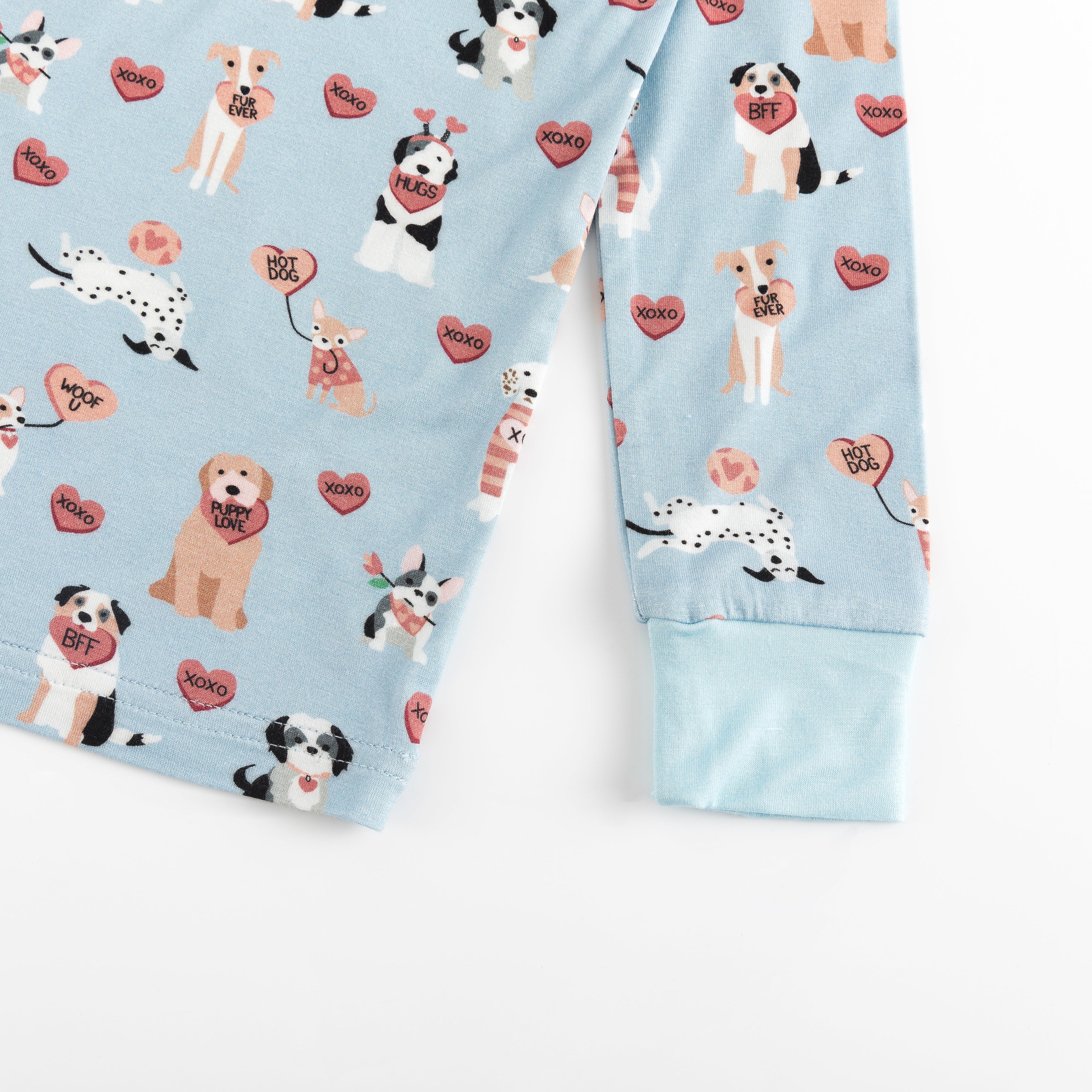 Pups & Kisses (Long Sleeve PJ) - Blue by Dreamlet