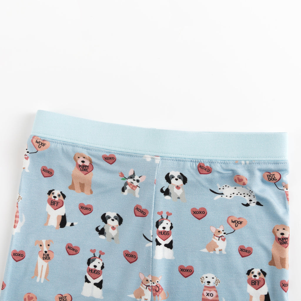 Pups & Kisses (Long Sleeve PJ) - Blue by Dreamlet