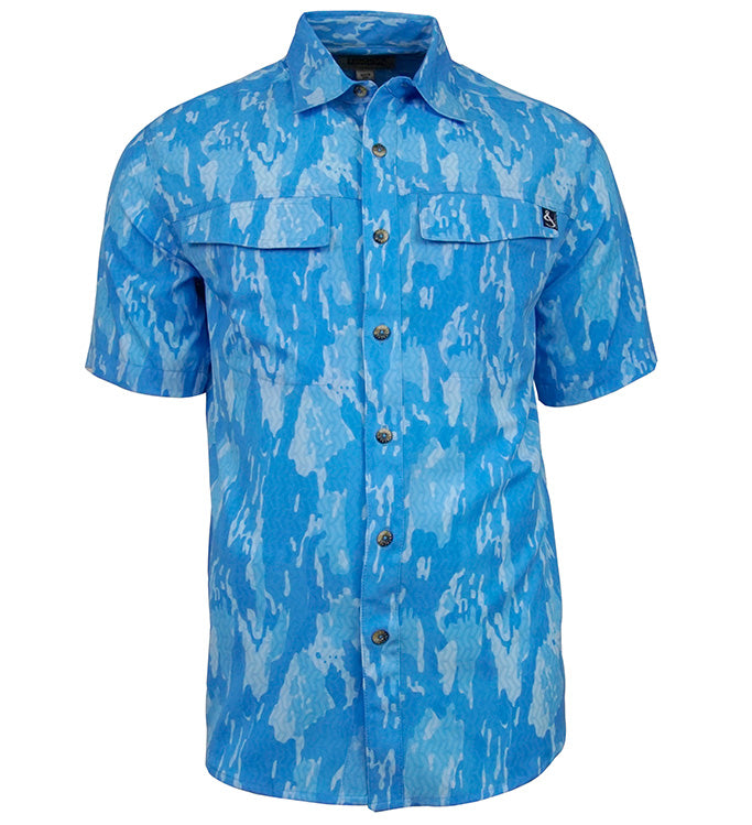Men's Geo Camo UV Vented Fishing Shirt by Hook & Tackle