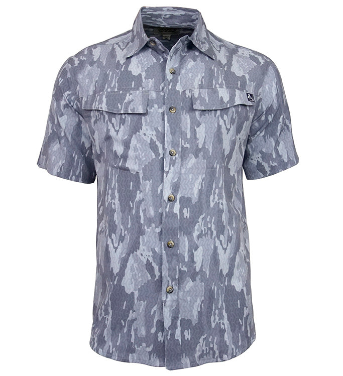 Men's Geo Camo UV Vented Fishing Shirt by Hook & Tackle