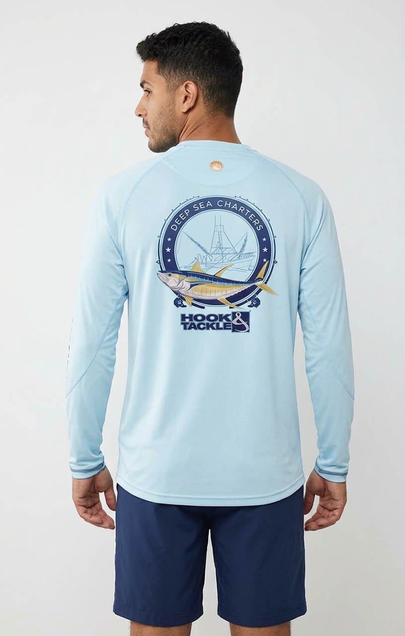 Men's Tuna Charters L/S UV Fishing Shirt by Hook & Tackle