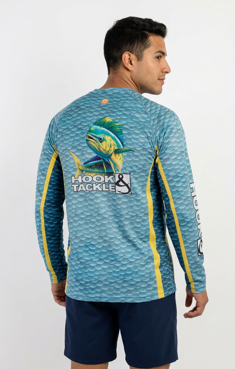 Men's Mahi Scales L/S UV Fishing Shirt by Hook & Tackle