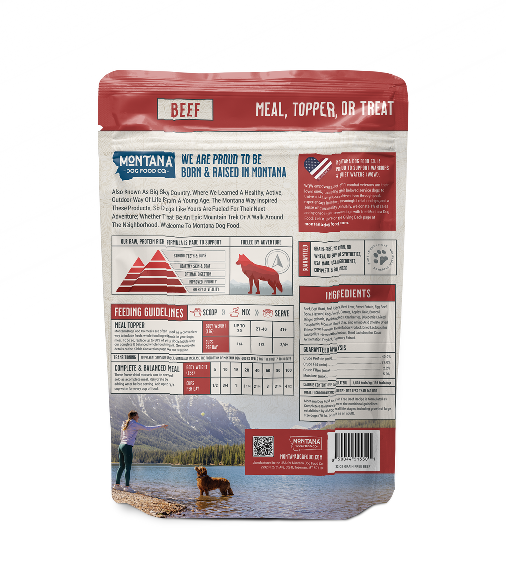 Grain-Free Beef Freeze-Dried Raw Adventure Fuel (Dog Food) by Montana Dog Food Co