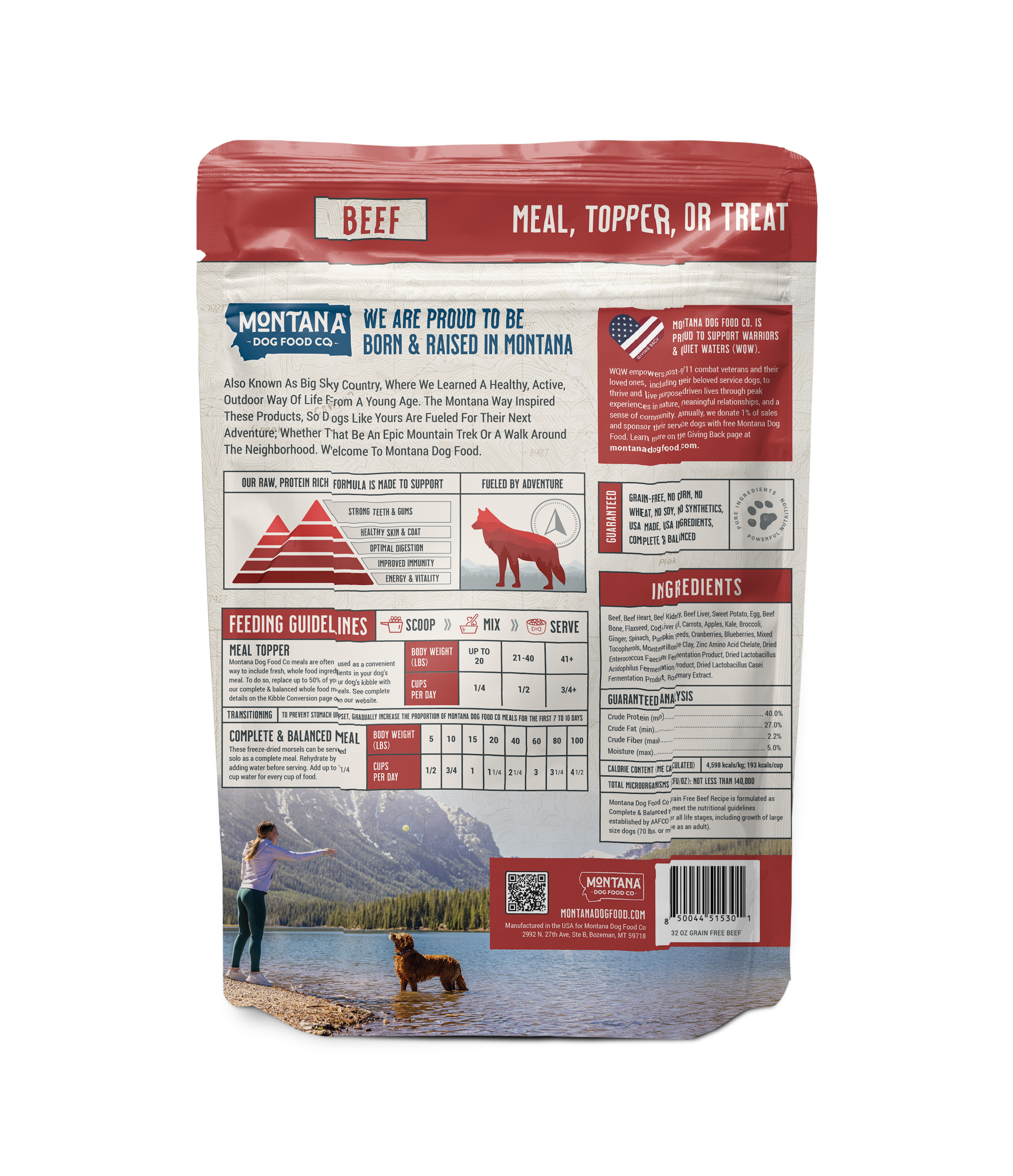 Grain-Free Beef Freeze-Dried Raw Adventure Fuel (Dog Food) by Montana Dog Food Co