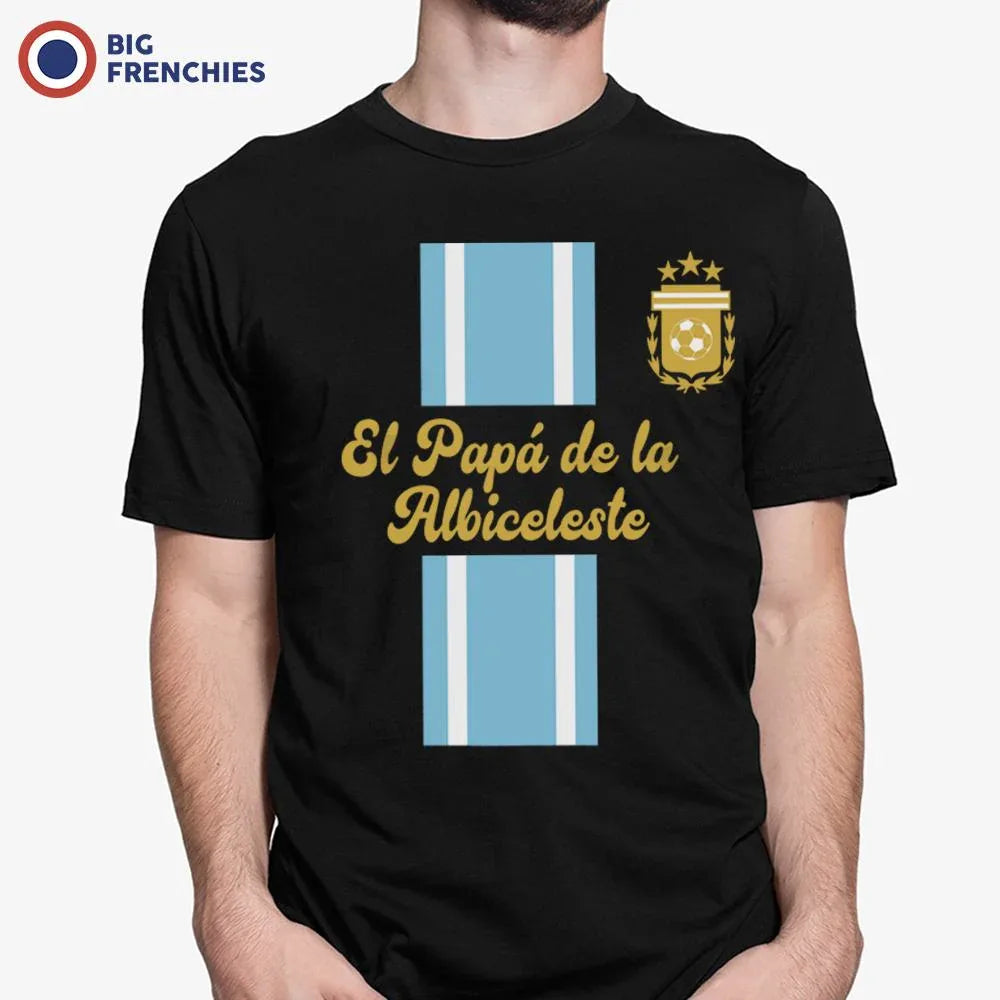 El Papá De La Albiceleste Soccer Men's Organic Cotton Tee by BIG FRENCHIES