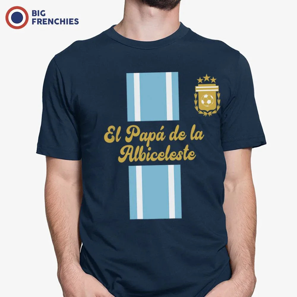 El Papá De La Albiceleste Soccer Men's Organic Cotton Tee by BIG FRENCHIES