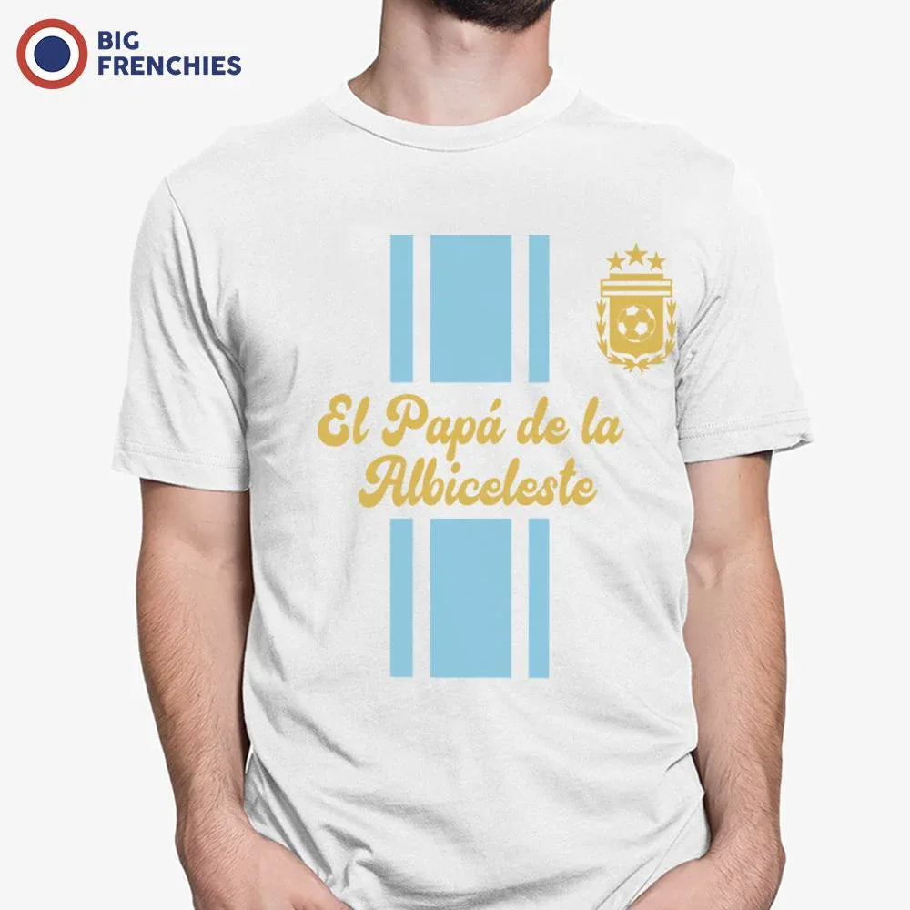 El Papá De La Albiceleste Soccer Men's Organic Cotton Tee by BIG FRENCHIES