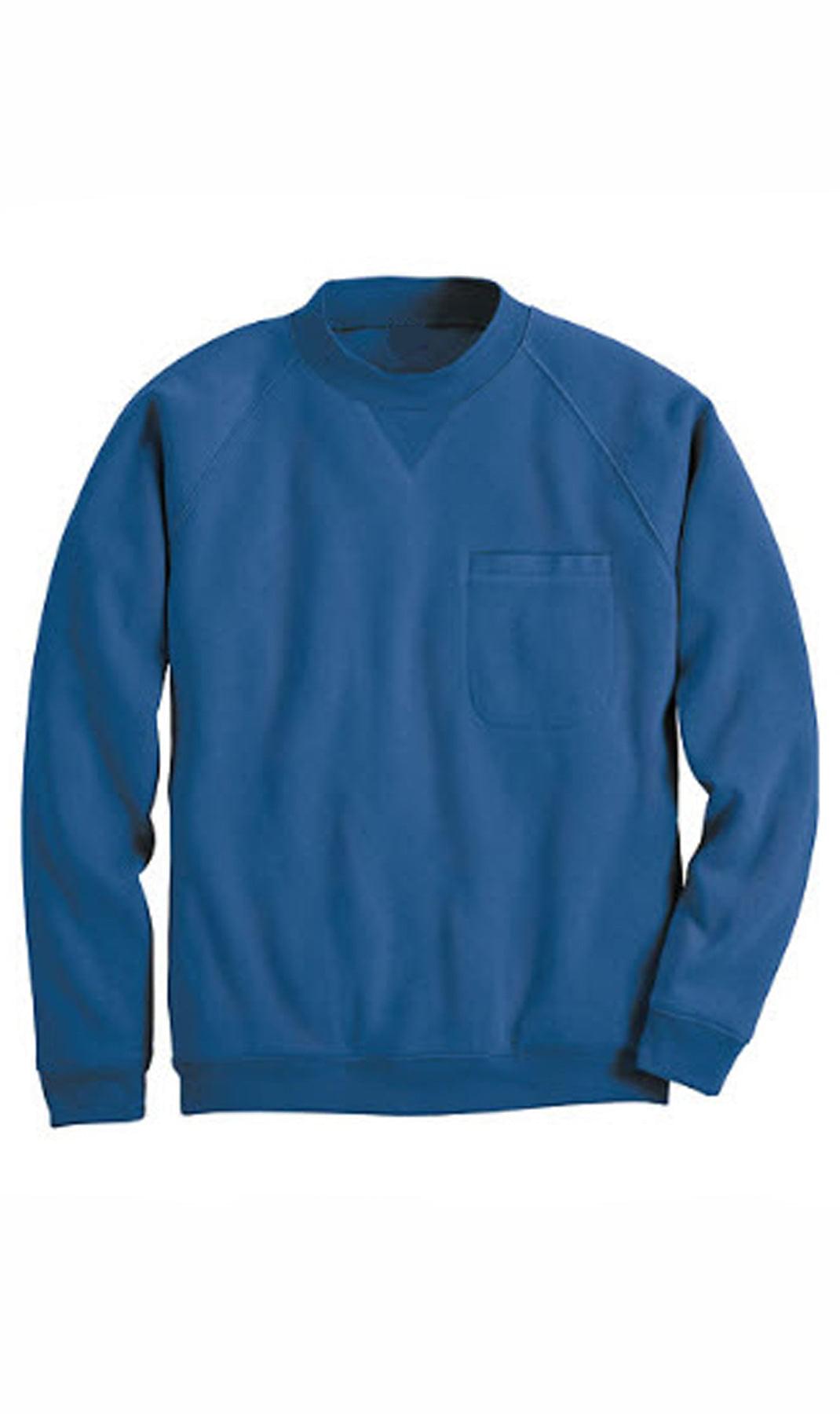 Mens 3-Pocket Fleece Sweatshirt with Raglan Seams, Chest Pocket and Tagless Neck by TURTLE BAY APPAREL