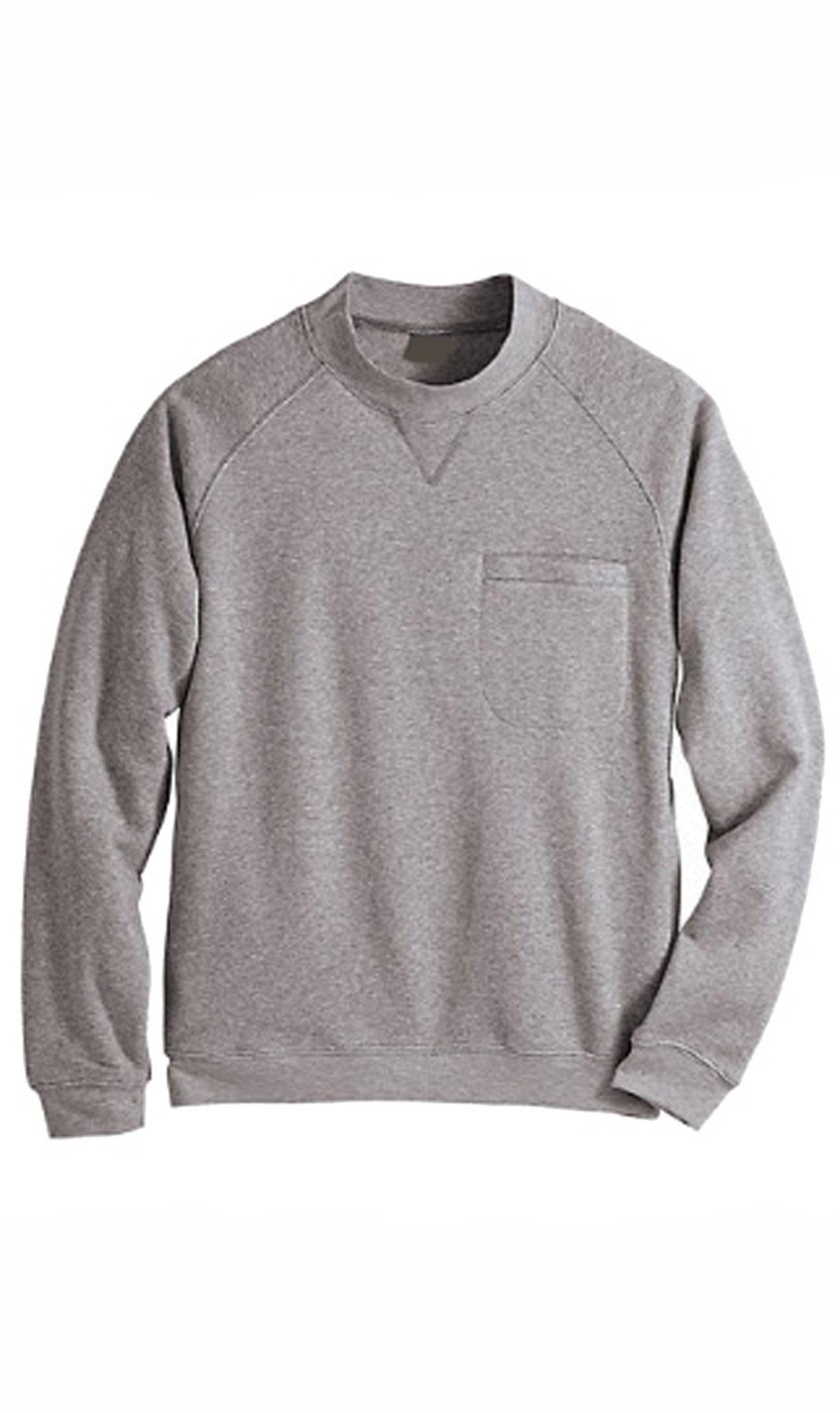 Mens 3-Pocket Fleece Sweatshirt with Raglan Seams, Chest Pocket and Tagless Neck by TURTLE BAY APPAREL