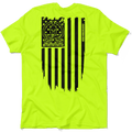 Molon Labe Ghost Flag - Safety Yellow T-Shirt by Armed American Supply