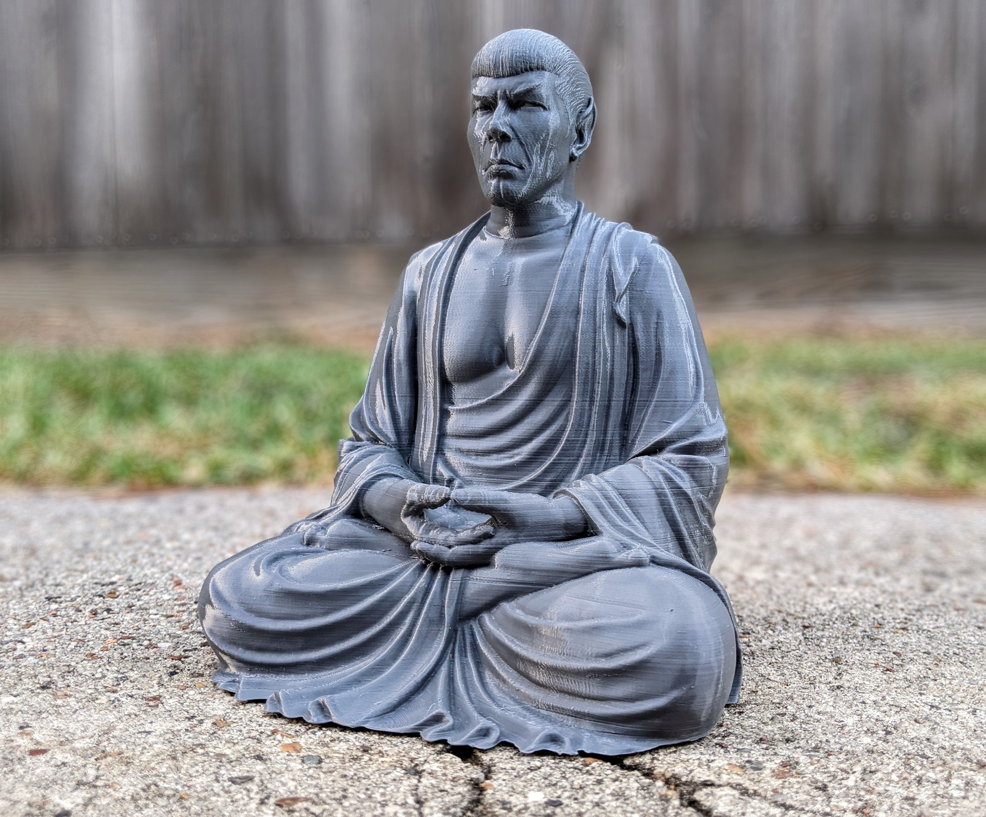 3D Printed Spock Buddha figure by Taylors 3D Print Lab