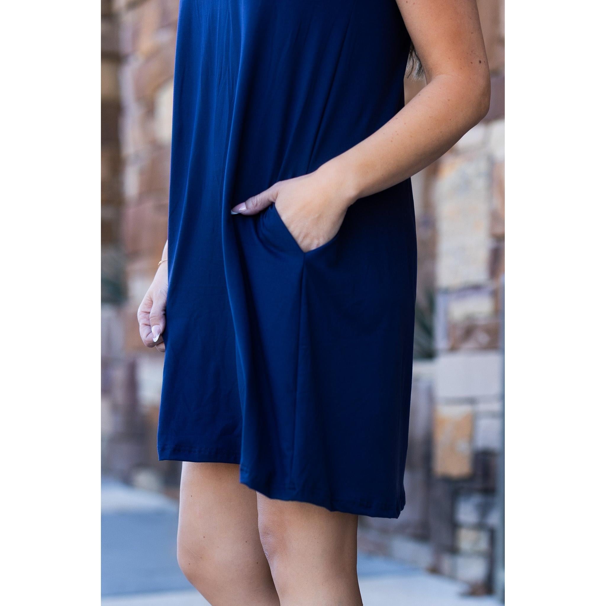 The Kacey - Navy Swing Dress by Julia Rose Collection