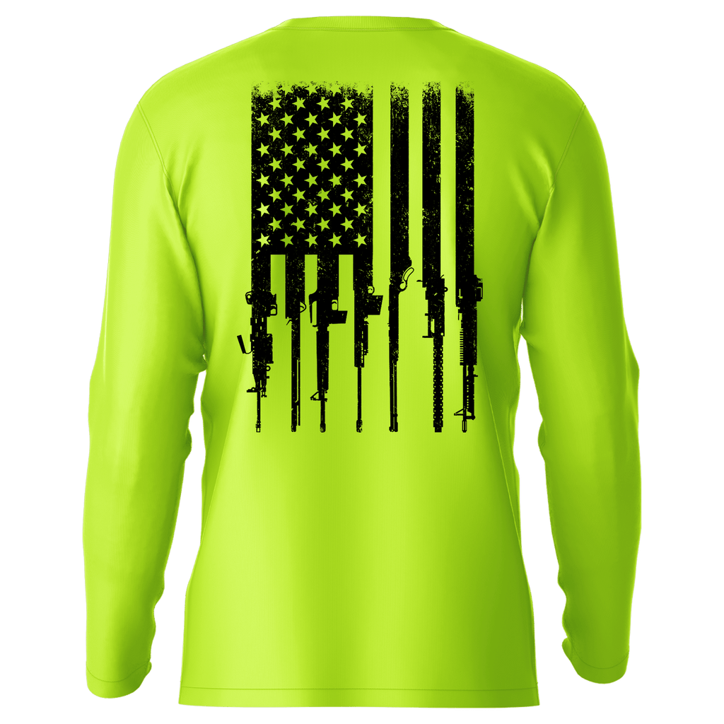 Rifle Flag - Hi-Visibility UPF 50 Long Sleeve Sun Shirt by Armed American Supply