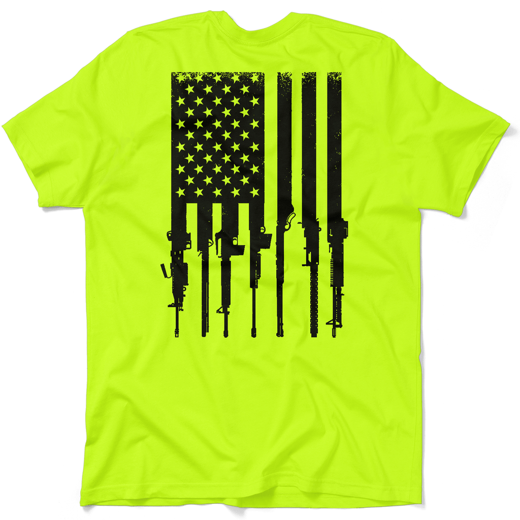 Rifle Flag - Safety Yellow T-Shirt by Armed American Supply
