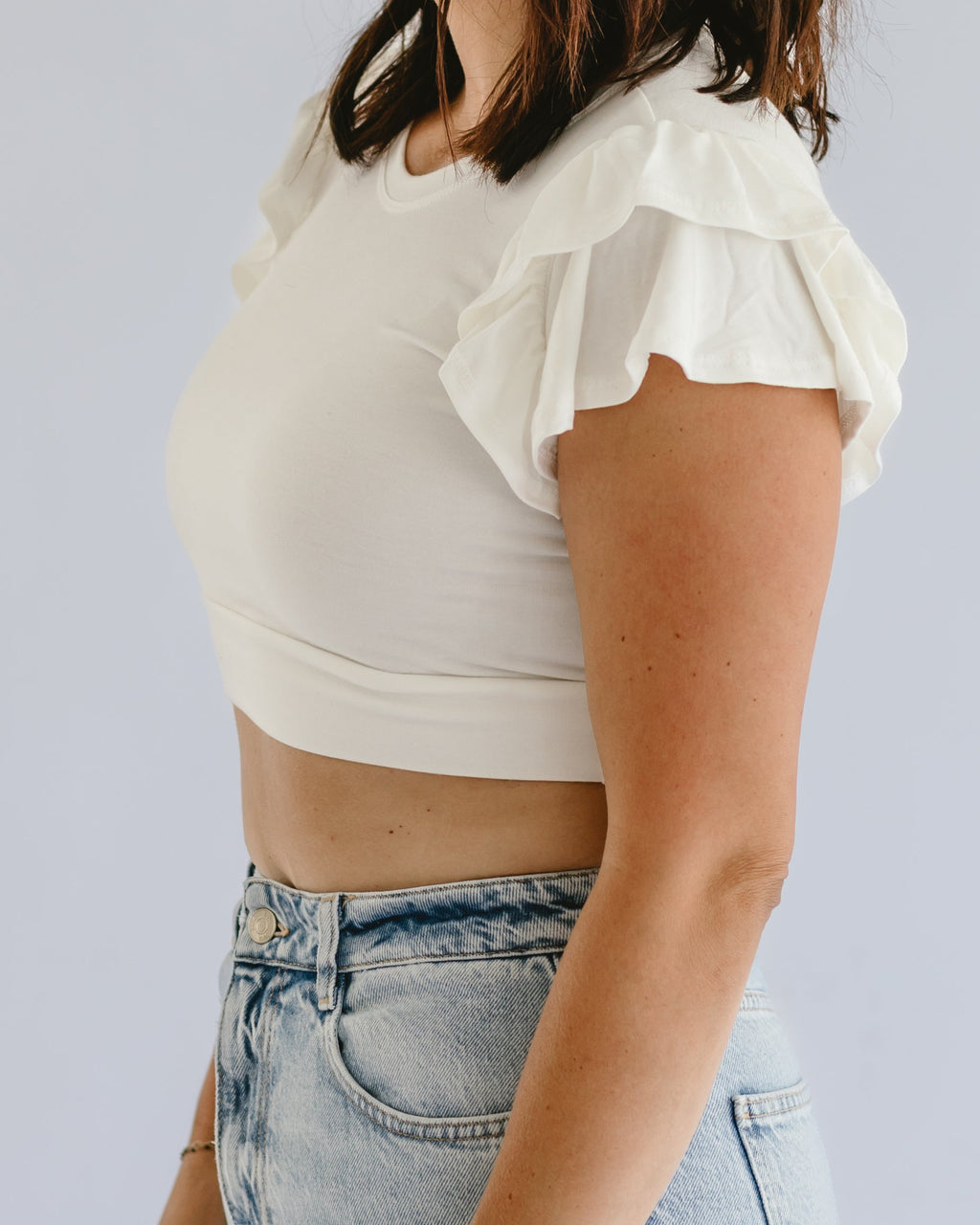 Ruffle Sleeve Halftee by HALFTEE Layering Fashions