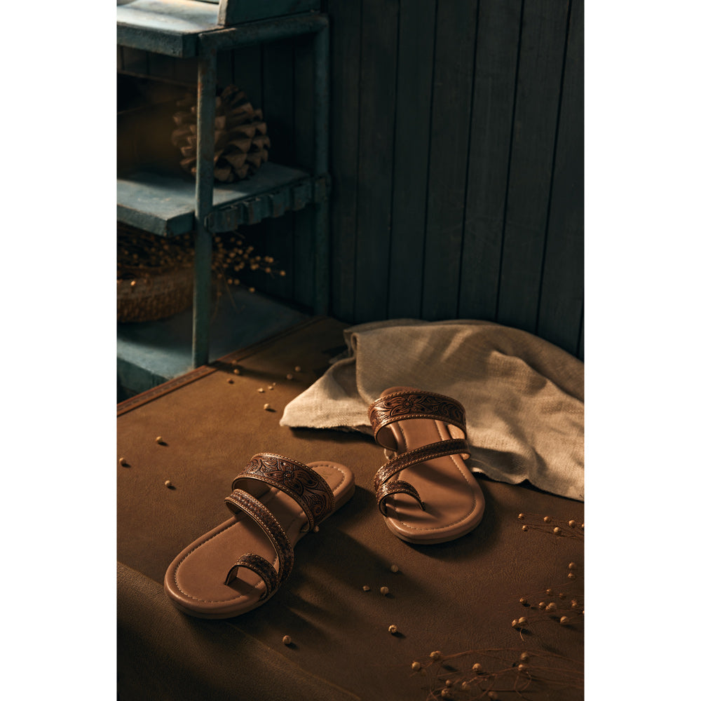 Point Ridge Hand-tooled Sandals by Myra USA
