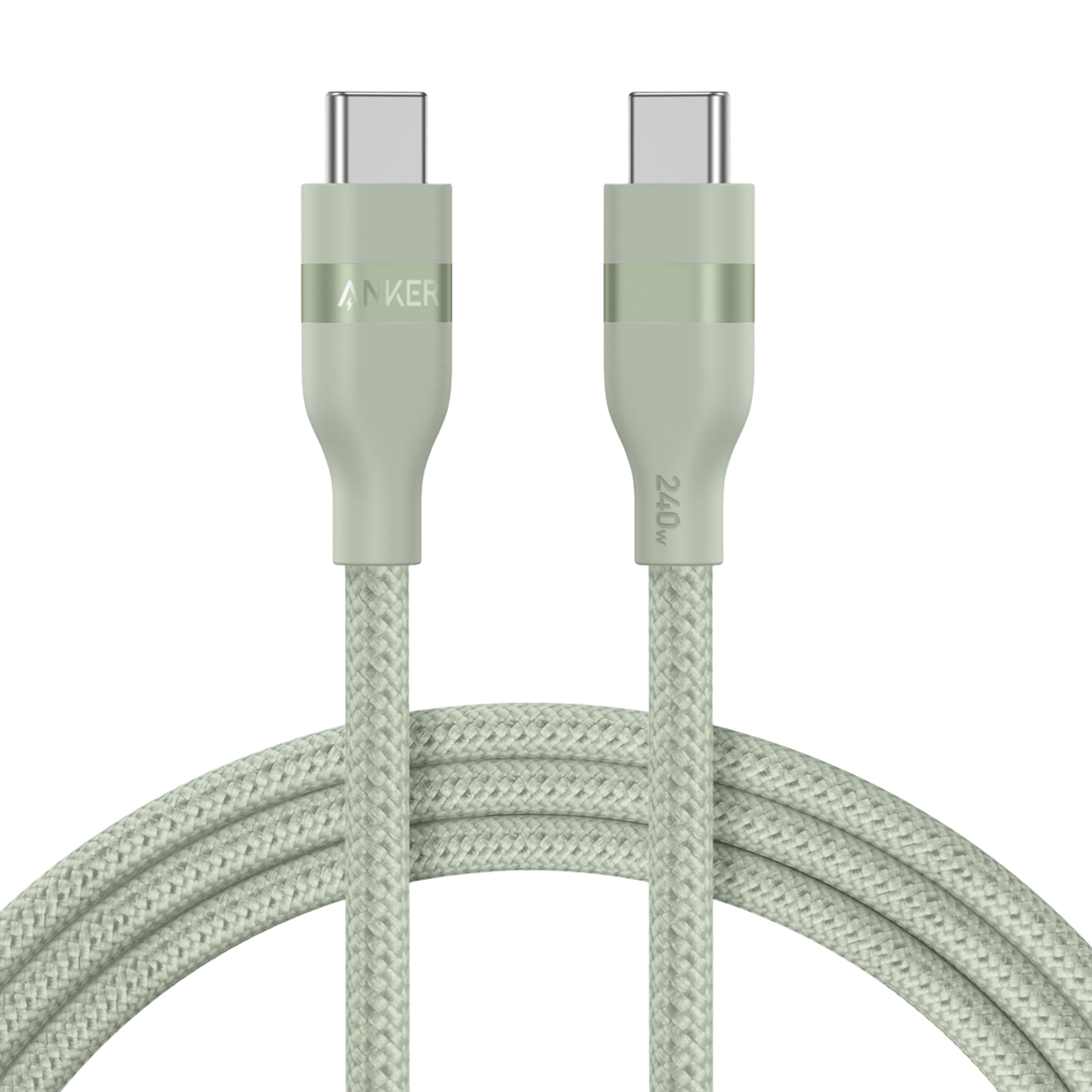 Anker USB-C to USB-C Cable (3 ft / 6 ft, 240W, Upcycled-Braided) by Anker