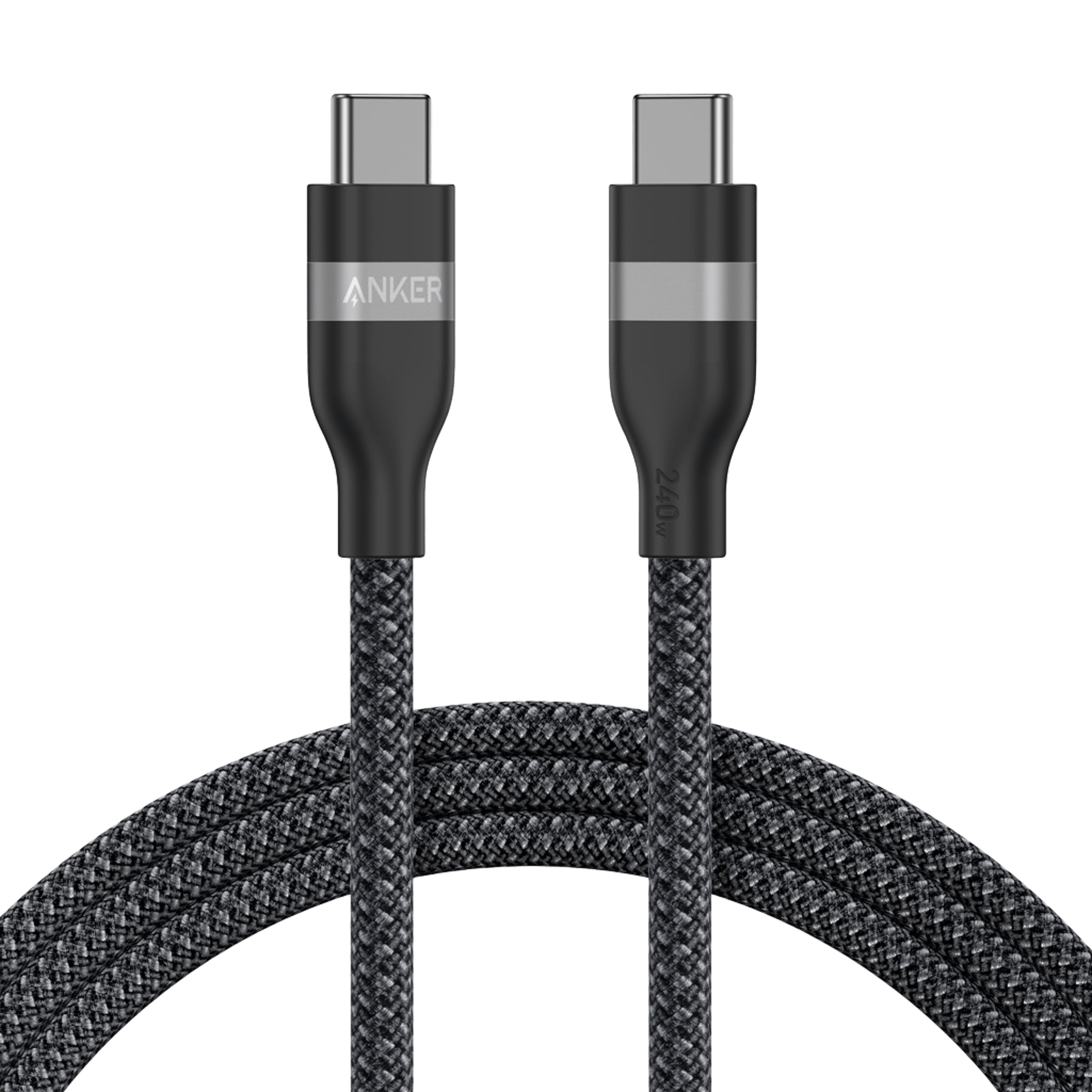 Anker USB-C to USB-C Cable (3 ft / 6 ft, 240W, Upcycled-Braided) by Anker