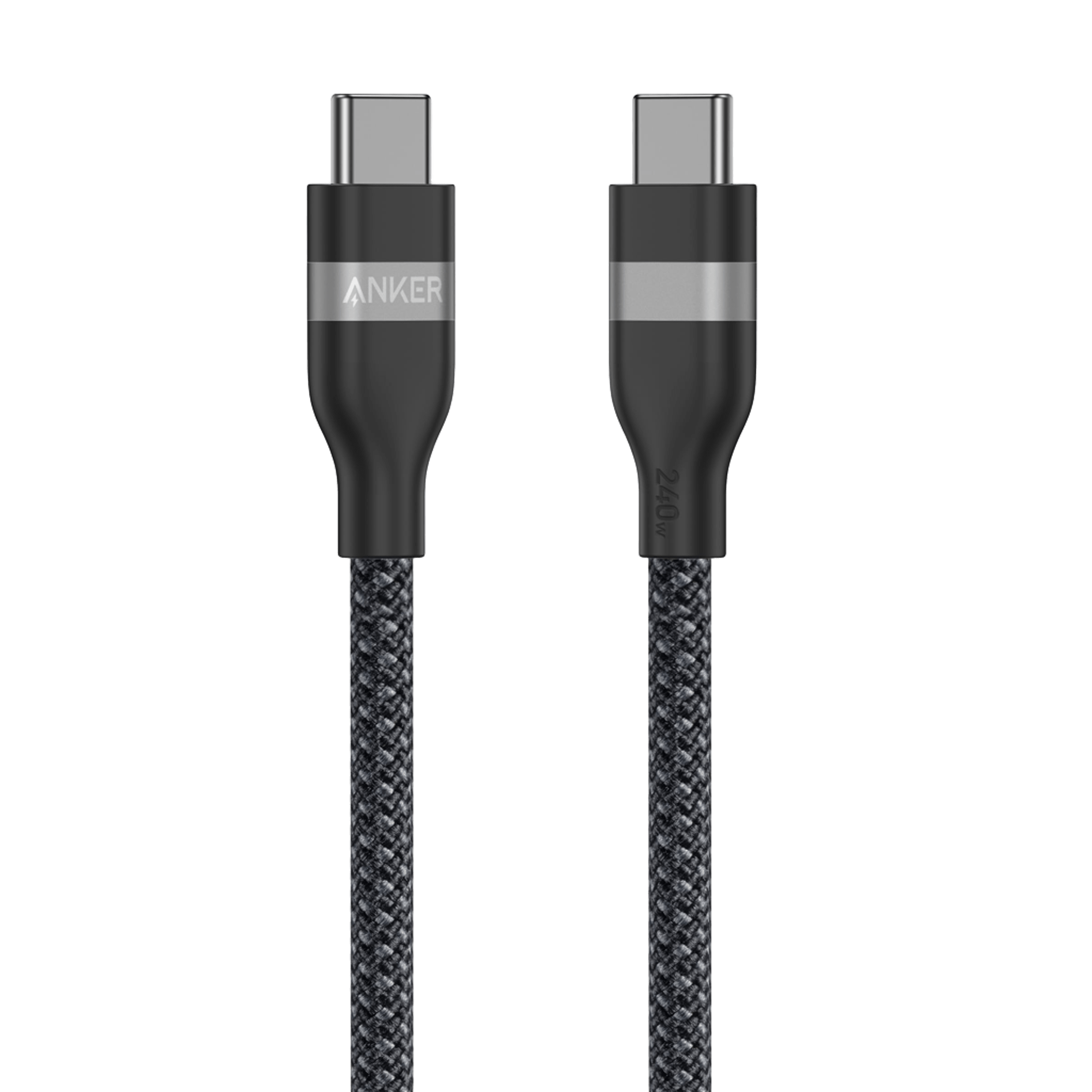 Anker USB-C to USB-C Cable (3 ft / 6 ft, 240W, Upcycled-Braided) by Anker