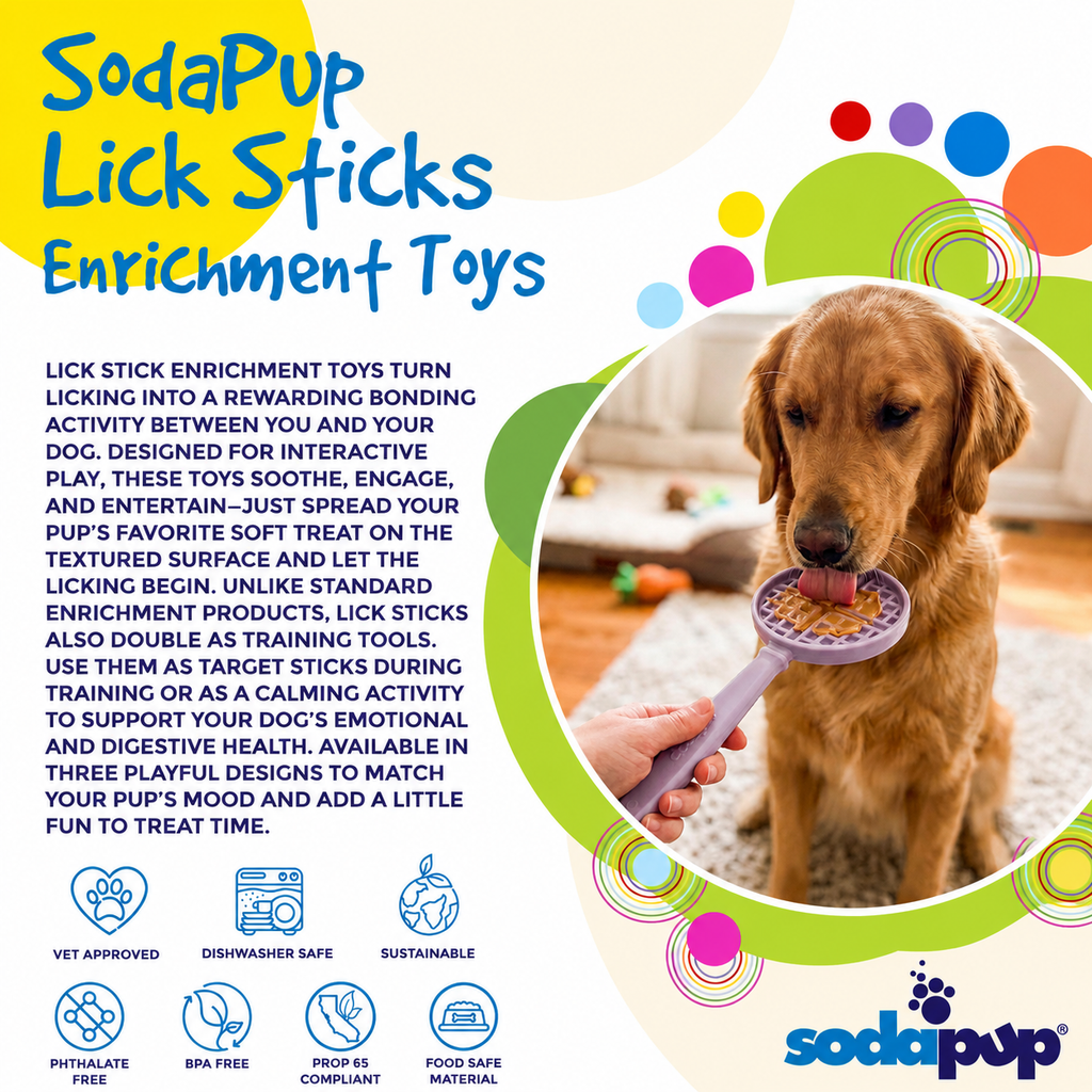 eStick Hand-Held Dog Enrichment Toy - Interactive Lick Stick | USA Made by SodaPup/True Dogs, LLC