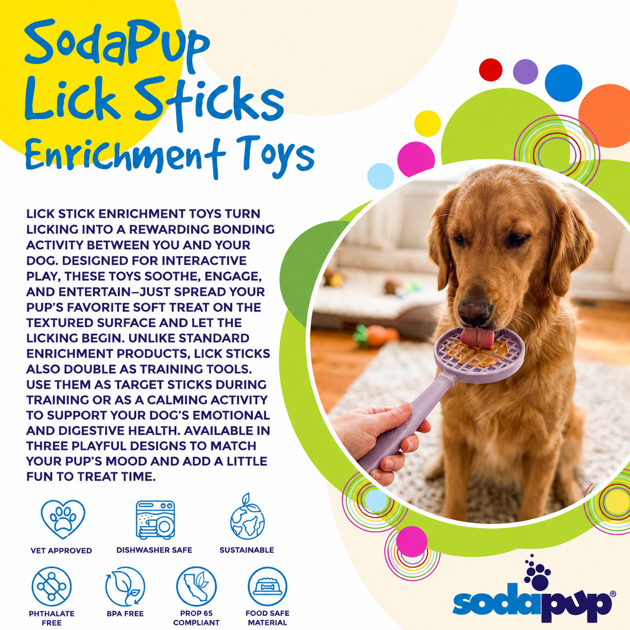 eStick Hand-Held Dog Enrichment Toy - Interactive Lick Stick | USA Made by SodaPup/True Dogs, LLC