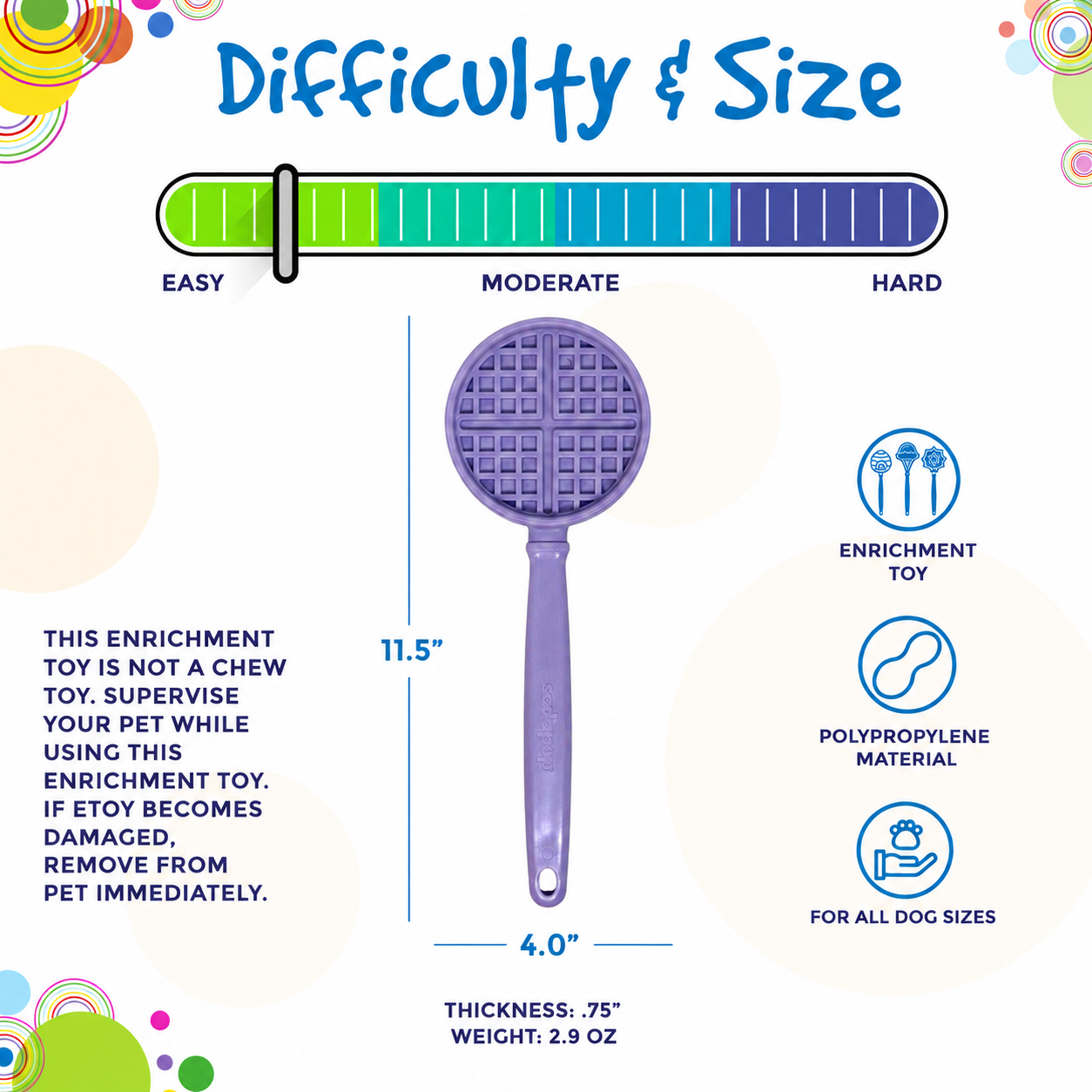 eStick Hand-Held Dog Enrichment Toy - Interactive Lick Stick | USA Made by SodaPup/True Dogs, LLC