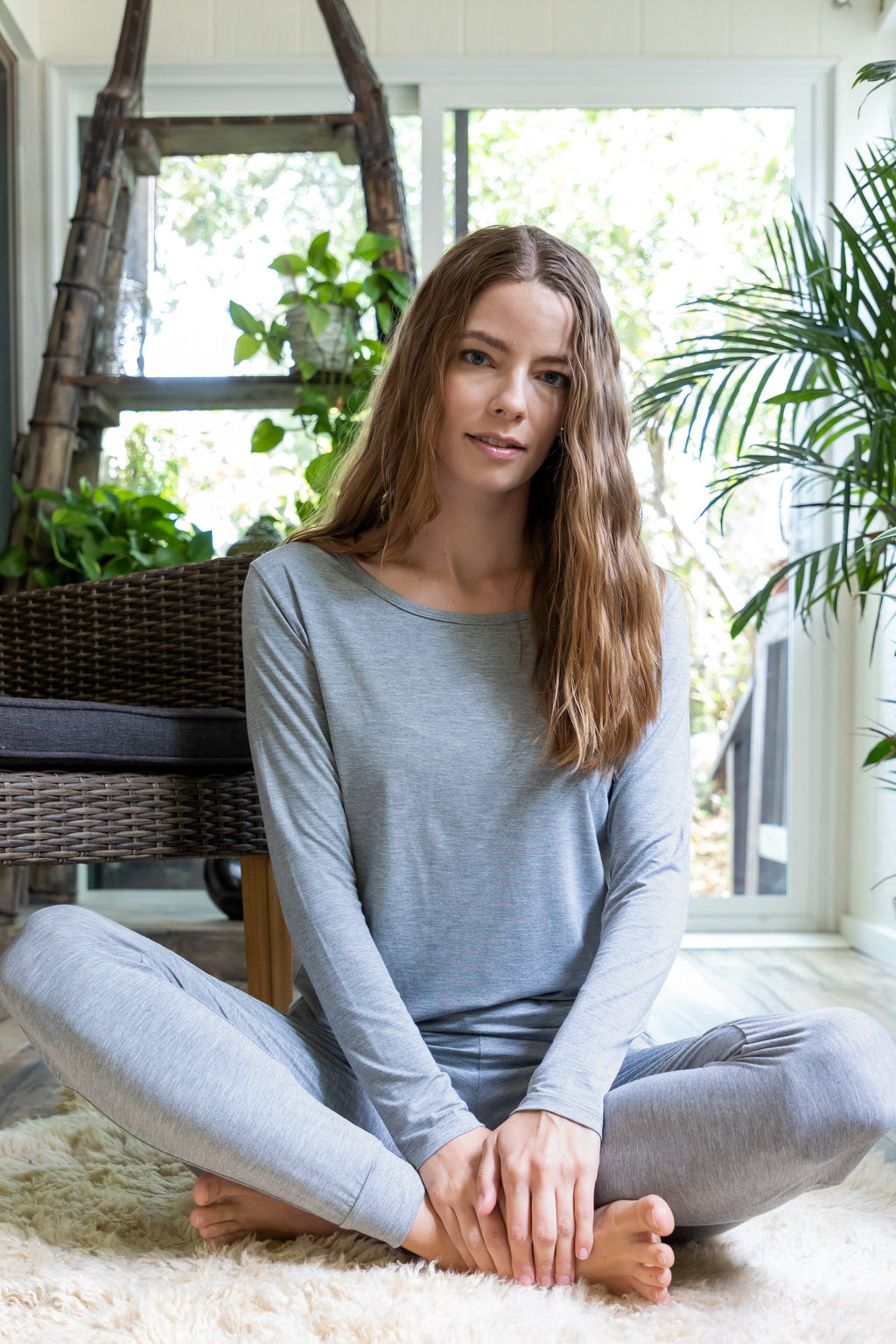 Women's Bamboo Lounge Long Sleeve T-Shirt by Spun Bamboo